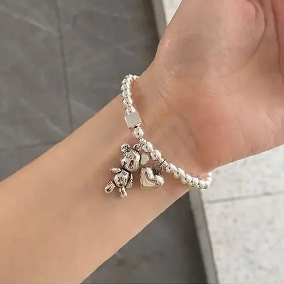 Cute Bear Heart Dangle Bracelet - Picture 6 of 6